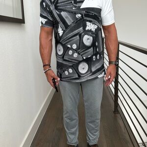 PXG Black and White Graphic Polo Shirt